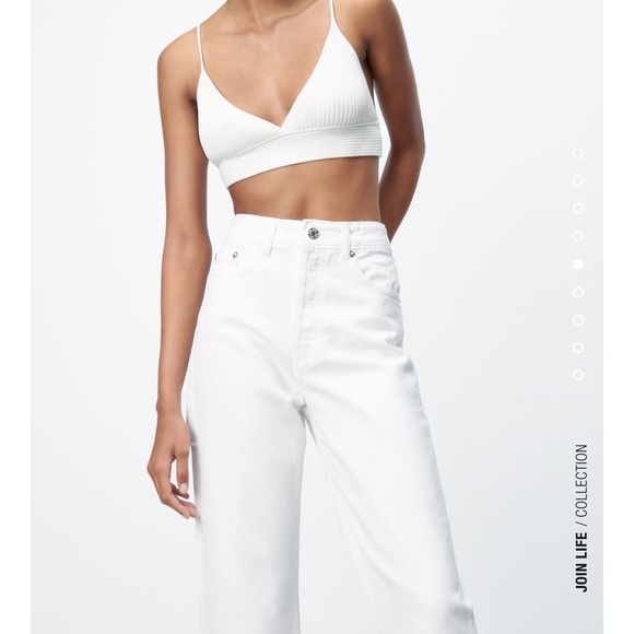 Zara straight leg jeans in white sz 4 - Picture 12 of 13